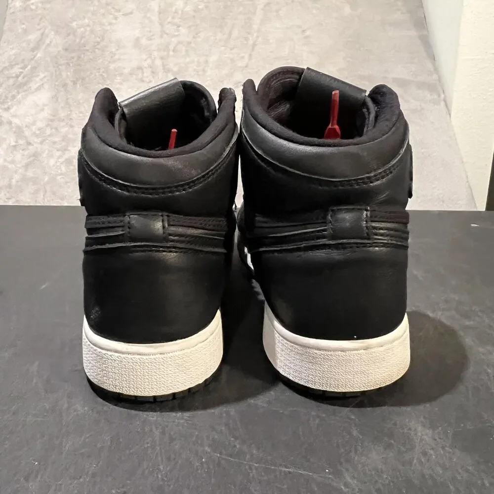 Nike Air Jordan 1 Mid Shoes Youth 6Y Black Satin Gym Red GS Sneakers